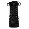 BLISSFUL STEP Women's Zip Chunky Heel Platform Ankle Combat Boots - 3 of 4