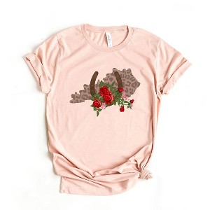 Simply Sage Market Women's Kentucky Horseshoe Roses Short Sleeve Graphic Tee - 1 of 3