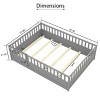 Toddler Bed with High Guardrails and Door, Safe & Sturdy Wooden Bed Frame for Kids’ Bedroom, Playroom, and Reading Space – The Pop Home - 4 of 4