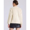 Allegra K Women's Faux Fur Cropped Fluffy Toggle Short Jackets - 4 of 4