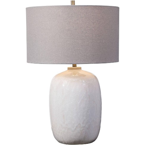 Uttermost Modern Farmhouse Table Lamp 26" High Cream Ivory Drip Glaze ...