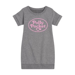 - Polly Pocket - Polly Pocket Pink Logo Graphic Short Sleeve Fleece Dress - 1 of 3