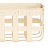 Set of 3 Kitchen Baskets White Metal with Wood Handles by Foreside Home & Garden - 4 of 4