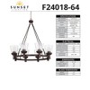 Sunset Lighting Riella  8-Light Chandelier,  Cone Shaped Clear Seeded Glass Shades, Provincial Bronze - 2 of 4