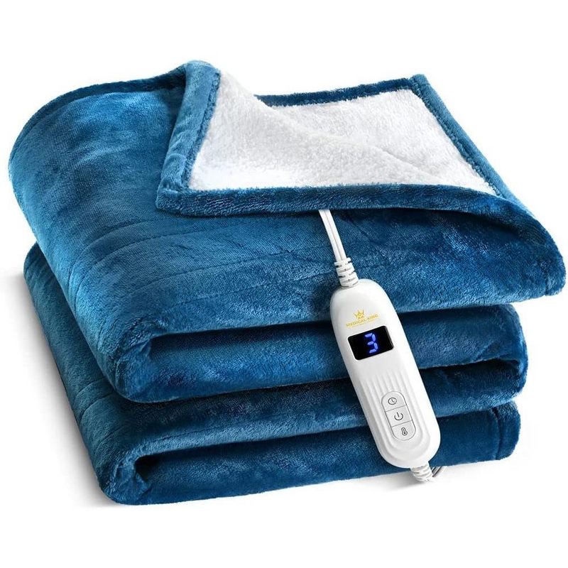 Heated Blanket with Hand Controller - Machine Washable Electric Blanket with 10 Heating Settings and auto Shut-Off (50 x 60) - MedicaKingUsa, 1 of 8