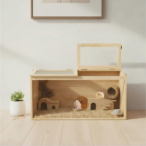 Curated visual reference: Picture Idea: Large Wooden Hamster Cage With Openable Top Lid Transparent Acrylic