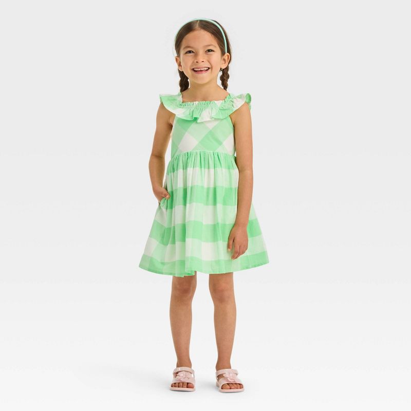 Toddler Girls' Gingham Dress - Cat & Jack™ Green, 4 of 9