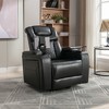 270° Swivel PU Leather Power Recliner with Tray Table, Phone Holder, USB Port & Rocking Function for Home Theater Comfort - 2 of 4