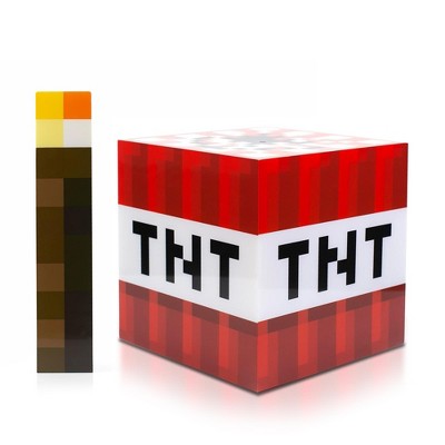Ukonic Minecraft 2-Piece Light Bundle | TNT Block Mood Light & Torch LED Lamp