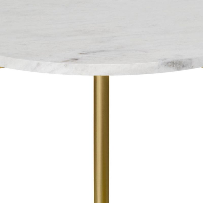 Fleetwood Round Marble and Wood Side Table White/Natural - WyndenHall, 3 of 8