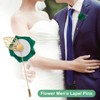 Unique Bargains Wedding Groom Suit Ribbon Rose Flower Lapel Pin with Gold Leaf 1 Pc - 4 of 4