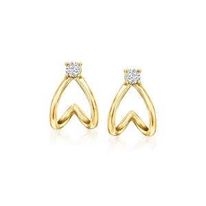 Pure Collection by Ross-Simons 0.10 ct. t.w. Diamond Double-Split Huggie Hoop Earrings in 14kt Yellow Gold - 1 of 4