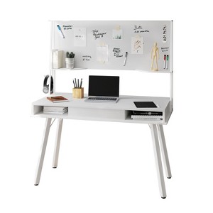 Vynxaria Study Computer Desk with Storage & Magnetic Dry Erase Whiteboard for Home Office & Study - 1 of 4