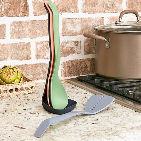 The Lakeside Collection Magnetic Kitchen Utensil Set - Ladle, Spoon, Spatula -