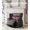 Oversized Recliner Chairs with Heat and Massage, 360° Swivel Chair for Adults, Manual Rocking Chair with Remote Control for Living Room Bedroom - 4 of 4