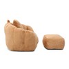 Lyngins Shell-Shaped Bean Bag Chair, Ergonomic Lazy Chair with Footstool, Faux Fur Accent Chair, Oversized Bean Bag Couch for Adults & Kids - 3 of 4