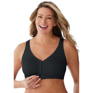 Comfort Choice Women's Plus Size Front Hook Wireless Breathe Bra - 1 of 4