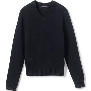 Lands' End School Uniform Kids Cotton Modal V-neck Sweater - 1 of 2