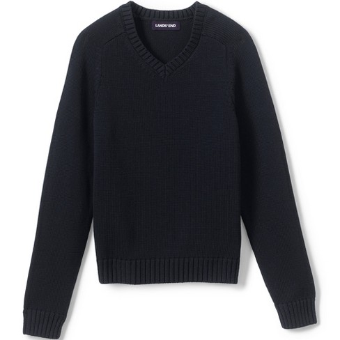 Lands' End School Uniform Kids Cotton Modal V-neck Sweater - image 1 of 2