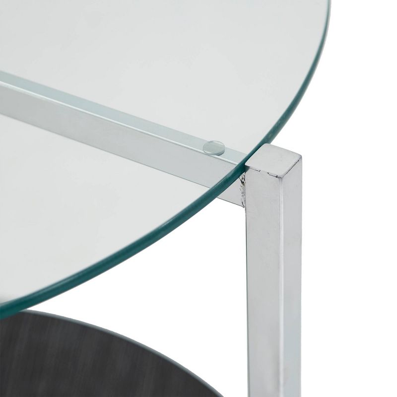 Humberto Chrome Finish End Table with Glass Top Chrome - Inspire Q, 6 of 7