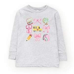 The Juniper Shop Coquette Watercolor School Chart Youth Long Sleeve Tee - 1 of 4