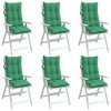 vidaXL Highback Chair Cushions 6 pcs Green Oxford Fabric - 4 of 4