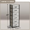 Sorbus Narrow 6 Drawers Nightstand with Steel Frame, Wood Top, Easy Pull Fabric Bins for Home, Bedroom, Office & Dorm - 4 of 4