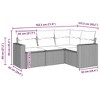 vidaXL 4 Piece Patio Sofa Set with Cushions - Brown and Cream Without Table - 3 of 4