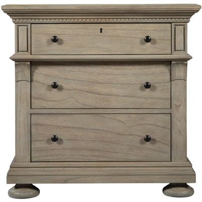 Wellington Driftwood Traditional 3-Drawer Brown Nightstand