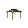 Fir Wood Gazebo with Galvanized Steel Roof,All-Weather Hardtop Pavilion-Maison Boucle - 4 of 4