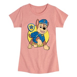 Girls' - Paw Patrol - Chase Police Dog Sketch Fitted Short Sleeve Graphic T-Shirt - 1 of 4