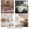 Hastings Home Faux Sheepskin Fur Rug (2x3 feet, White) - 4 of 4
