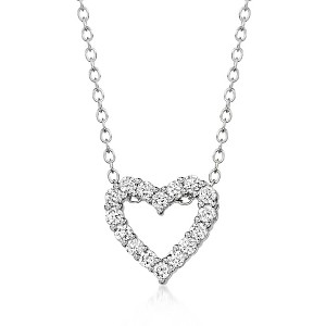 Ross-Simons 0.25 ct. t.w. Lab-Grown Diamond Heart Pendant Necklace in Sterling Silver - 1 of 3