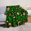 Home Polyester Christmas Throw Blanket - Soft Knitted Digital Print Sofa Throw with Gingerbread Man & Tree Design for All Seasons. - 2 of 4