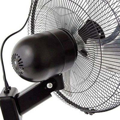 Active Air Black Metal 16-Inch Wall Mount Oscillating Fan