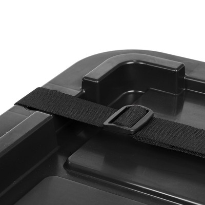 Heavy-Duty Black Plastic Stackable Storage Bins with Lids, 27 Gallon