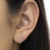 Haus of Brilliance Silver 1/6 cttw Diamond Milgrain Hoop Earring - 3 of 4