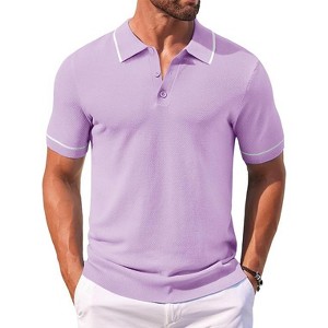 COOFANDY Men's Knit Polo Shirts Casual Short Sleeve Button Down