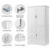 TIRAMISUBEST Tall and Wide Bathroom Storage Cabinet with 3 Doors and 3 Storage Drawers, Freestanding Bathroom Floor Cabinet with Adjustable Shelf - 4 of 4