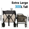NAYSAYE Wagons Extra Large Folding Cart with All Terrain Wheels and Side Pockets for Outdoor Adventures, Gray and Khaki, 41.34"*25.2"*44.17" - 3 of 4