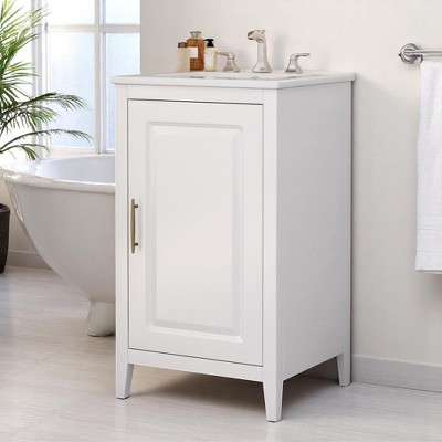 Mshliw 20.3 Inch Bathroom Vanity with Sink, Freestanding Cabinet with Soft Close Door, Drawer and Door Shelf
