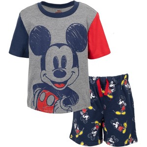 Disney Mickey Mouse Lion King Pixar Cars Pixar Toy Story French Terry T-Shirt and Shorts Outfit Set Toddler to Big Kid - 1 of 4