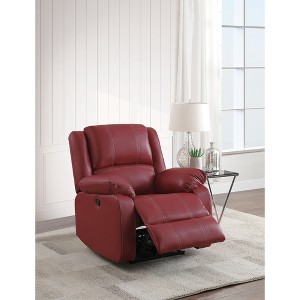 Synthetic Leather Motion Rocker Recliner, Ergonomic Manual Reclining Chair with Pocket Coil Seat - 1 of 4
