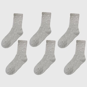 Anna-Kaci Women's 6pk Dot Ankle Socks - Sparkly Accent Dress Socks for Parties & Stylish Daily Wear - 1 of 3