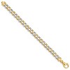Black Bow Jewelry 9.25mm 14K Two Tone Gold Solid Classic Curb Chain Bracelet, 8 Inch - 2 of 3