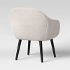 Harwell Modern Arm Barrel Chair with Wooden Legs Faux Shearling Cream - Project 62™ - 4 of 4