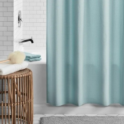 LunaLulinlk Eco-Friendly Waffle-Weave Fabric Shower Curtain