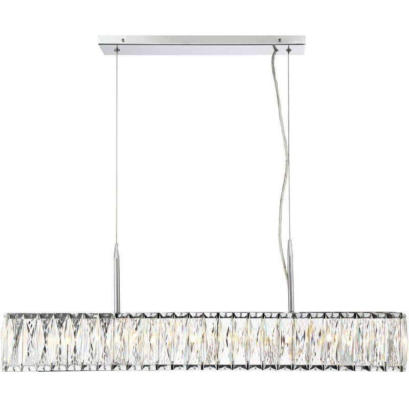 Possini Euro Design Sera Chrome Silver Linear Pendant Chandelier 33 1/2" Wide Modern Clear Crystal 5-Light Fixture for Dining Room Kitchen Island Home, 5 of 9