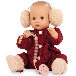 Gotz: Sleepy Aquini Jubillee - 13″ Drink & Wet Girl Baby Doll, Red Knit Outfit - 1 of 4