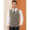 Lars Amadeus Men's Double Breasted Slim Fit Prom Sleeveless Waistcoat Suit Vest - 2 of 4